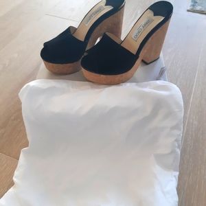 Jimmy Choo Black Suede Wedges